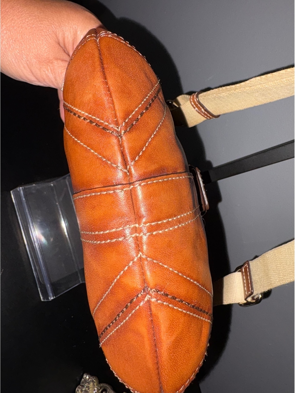 Coach Soho Y2K Vintage Tan Leather Buckle Flap Bag Crossbody - Picture 5 of 9
